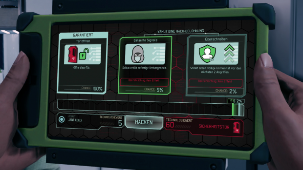 Einfach, aber gut: Beim Hacken können wir zwischen Belohnungen wählen. (Screenshot: Golem.de)