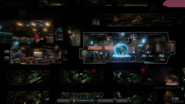 Das Hauptquartier sehen wir wie ein Puppenhaus von der Seite. (Screenshot: Golem.de)