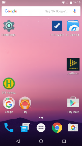 Der Startbildschirm von Android N (Screenshot: Golem.de)