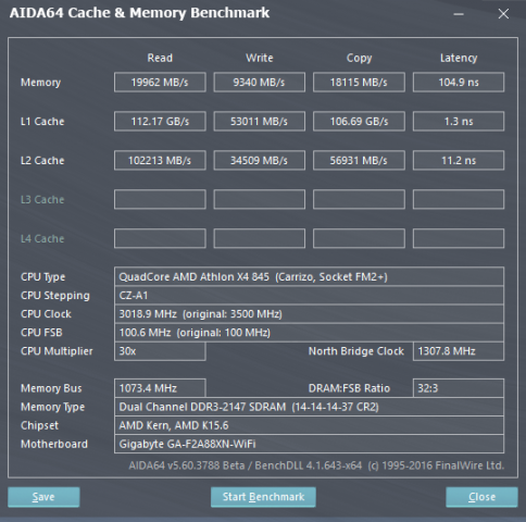 Carrizo bei 3 GHz und 1,3 GHz NB (Screenshot: Marc Sauter/Golem.de)