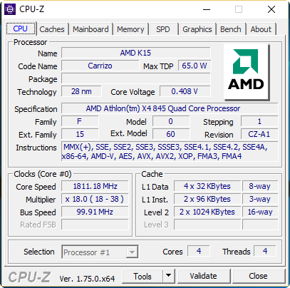 Athlon X4 845 mit maximalem Turbo (Screenshot: Marc Sauter/Golem.de)