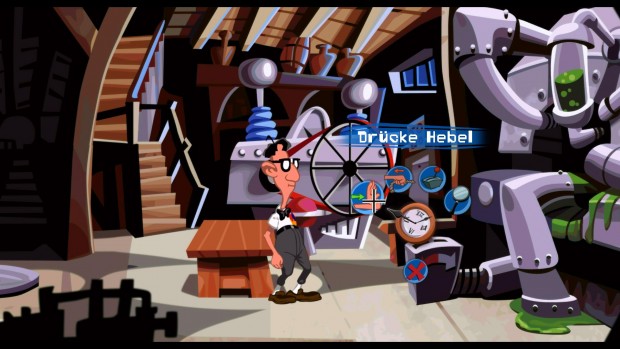 Mit einem kontextsensitiven Menü wählt der Spieler seine Aktionen. (Screenshot: Golem.de)