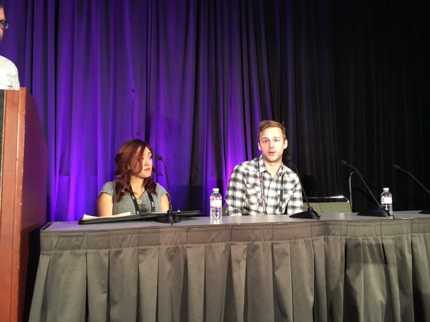 Tricia Sugita und Robin Johansson auf der GDC 2016 (Foto: Peter Steinlechner/Golem.de)