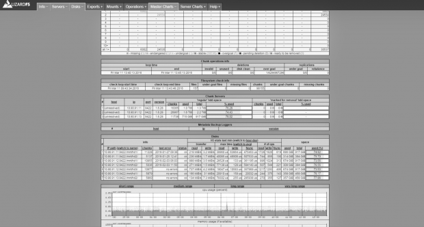 CGI-Oberfläche von LizardFS (Quelle: Skytechnology)