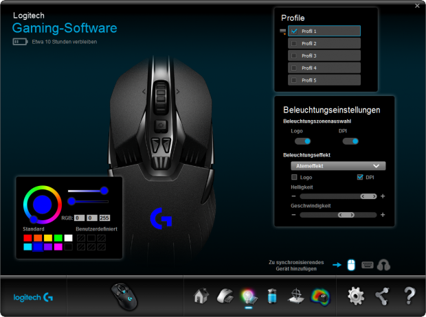 Logitech Gaming Software mit der G900 (Screenshot: Marc Sauter/Golem.de)