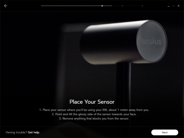 Einrichtung des Rift CV1 (Screenshot: Golem.de)