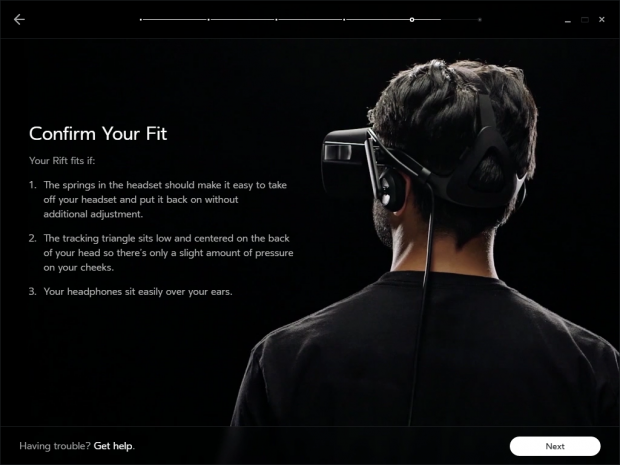Einrichtung des Rift CV1 (Screenshot: Golem.de)