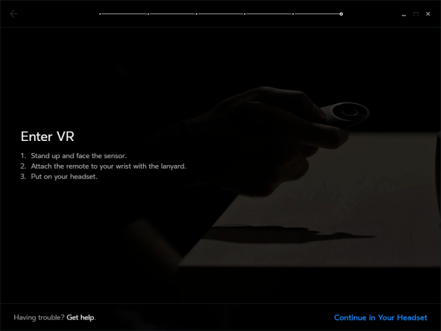 Einrichtung des Rift CV1 (Screenshot: Golem.de)