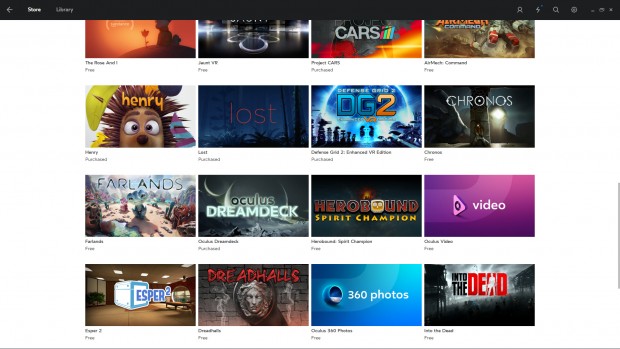 &Uuml;bersicht #3 der Launch-Titel im Oculus Store (Screenshot: Golem.de)