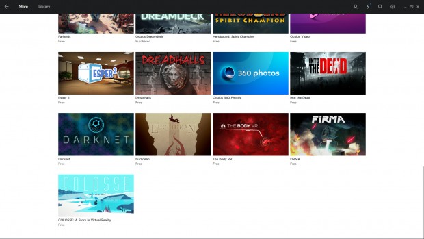 &Uuml;bersicht #4 der Launch-Titel im Oculus Store (Screenshot: Golem.de)