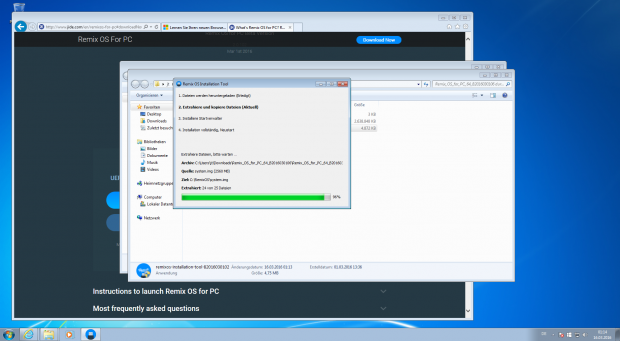 Der Installer legt Abbilddateien des Systems und einer Datenpartition unter Windows ab, die Partitionen selbst werden nicht ver&auml;ndert. (Screenshot: J&ouml;rg Thoma)
