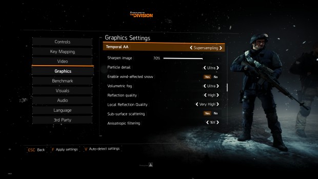 Grafikmen&uuml; von The Division (Screenshot: Marc Sauter/Golem.de)