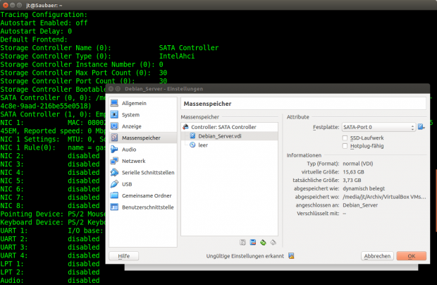 &Uuml;ber die Kommandozeile lassen sich Controller und virtuelle Festplatten hinzuf&uuml;gen. (Screenshot: J&ouml;rg Thoma)<br>