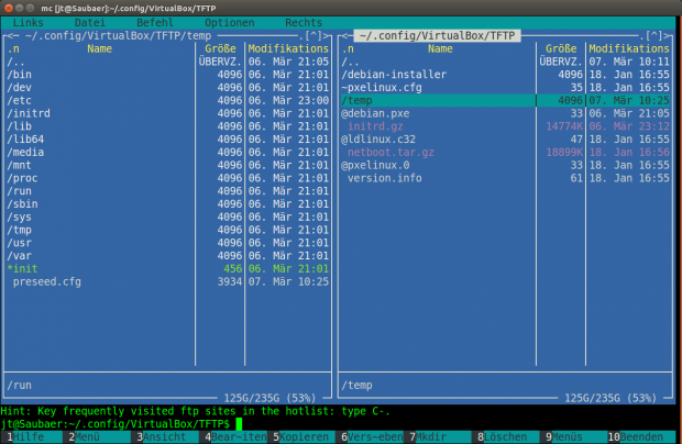 Die automatische Installation erfolgt &uuml;ber den in Virtualbox integrierten TFTP-Server. (Screenshot: J&ouml;rg Thoma)