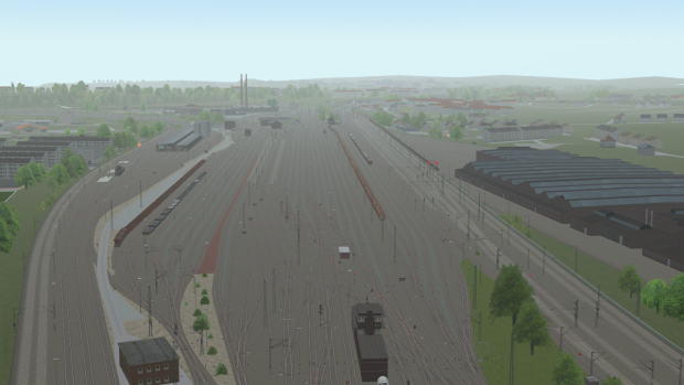 Die Rangierbahnhöfe sind sehr detailliert ausgeführt. (Screenshot: Zusi Bahnsimulatoren)