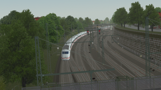 ICE 1 in Kassel-Wilhelmshöhe (Screenshot: Zusi Bahnsimulatoren)