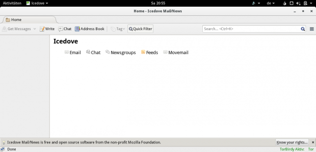 Als Mailclient kommt derzeit noch Icedove zum Einsatz. (Screenshot Golem.de)