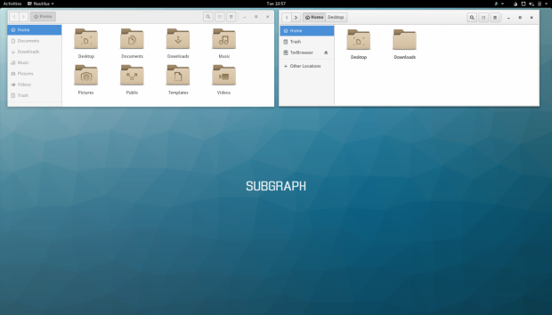 Zweimal Nautilus, einmal in der Sandbox (r.) einmal au&szlig;erhalb (l.) (Screenshot: Golem.de)