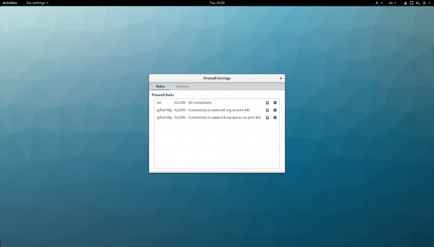 Die Firewall listet alle erteilten Berechtigungen auf. (Screenshot: Golem.de)