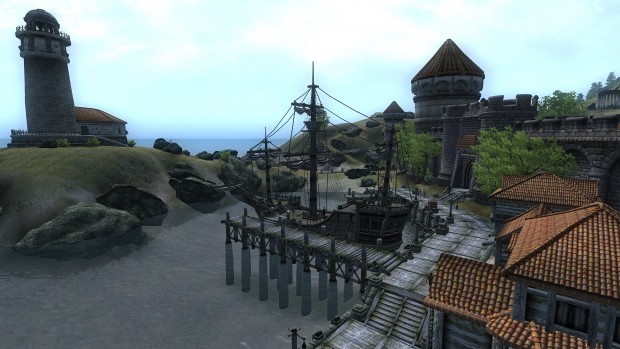 Der Hafen von Anvil (Screenshot: Marc Sauter/Golem.de)