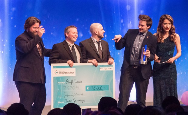 Klonk Games hat f&uuml;r Shift Happens mehrere Preise gewonnen. (Foto: Katja H&ouml;hne)
