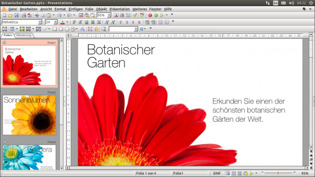 Freeoffice 2016 - Presentations unter Linux (Bild: Softmaker)