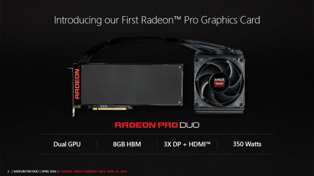 Die Radeon Pro Duo samt Radiator (Bild: AMD)