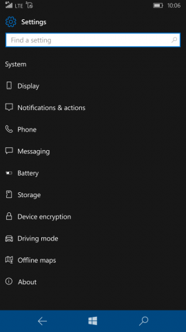 Neue Optik für die Einstellungen in Windows 10 Mobile (Bild: Microsoft)
