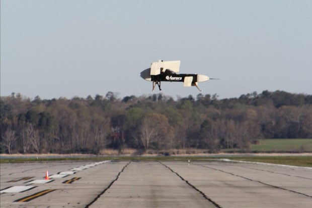 Der Übergang vom Vertikal- in den Horizontalflug wurde noch nicht getestet. (Foto: Aurora Flight Sciences)