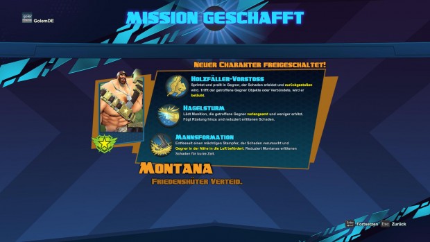 Muskelprotz Montana können wir schon recht früh freischalten. (Screenshot: Golem.de)