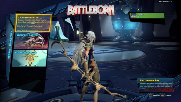 Die drei PvP-Modi in der Auswahl (Screenshot: Golem.de)