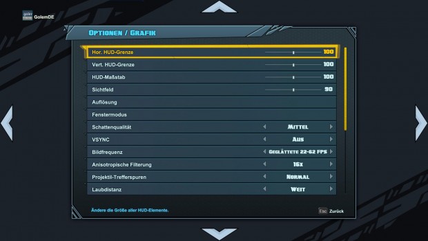 Im Grafikmenü der PC-Version ... (Screenshot: Golem.de)