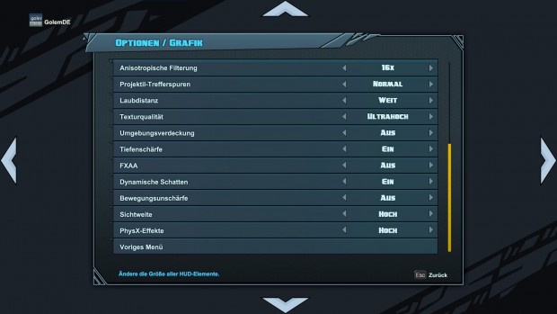 ... gibt es die üblichen Optionen. (Screenshot: Golem.de)