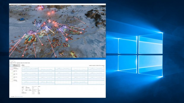 Ashes of the Singularity lastet den 6950X zu gut 50 % aus (Bild: Intel)