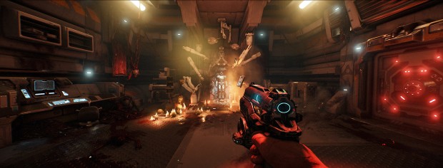 Doom in 21:9 mit Nightmare-Settings (Screenshot: Marc Sauter/Golem.de)