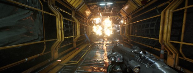 Doom in 21:9 mit Nightmare-Settings (Screenshot: Marc Sauter/Golem.de)