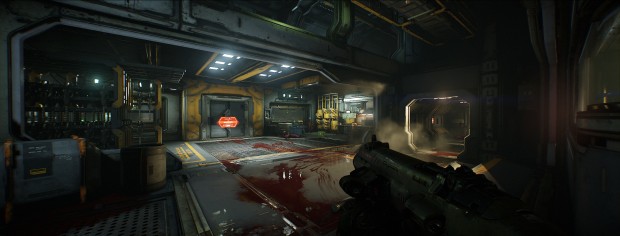 Doom in 21:9 mit Nightmare-Settings (Screenshot: Marc Sauter/Golem.de)