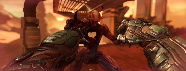 Doom in 21:9 mit Nightmare-Settings (Screenshot: Marc Sauter/Golem.de)