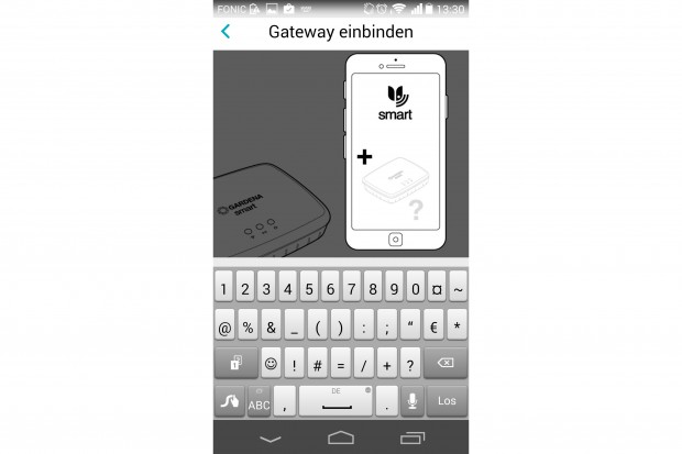 Die Tastatur verdeckt das Eingabefeld für die 37-stellige Geräte-ID. (Screenshot: Golem.de)
