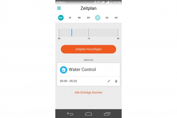 Für jeden Tag lassen sich mehrere Bewässerungszeiten programmieren. (Screenshot: Golem.de)