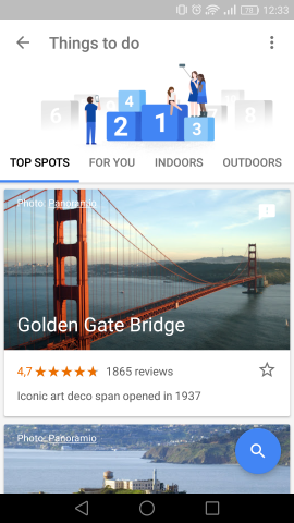 So können Nutzer sich etwas touristisch interessante Orte anzeigen lassen. (Screenshot: Golem.de)