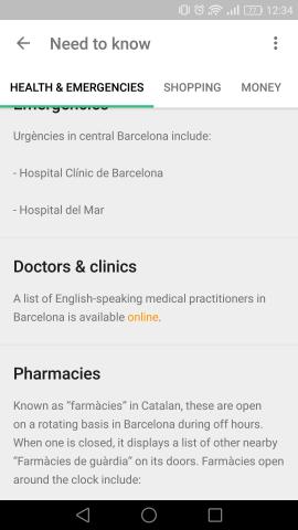 In Ländern, in denen nicht Englisch gesprochen wird, verrät Trips auch die Namen von englischsprachigen Ärzten. Aktuell ist die Testversion der App nur auf Englisch verfügbar. (Screenshot: Golem.de)