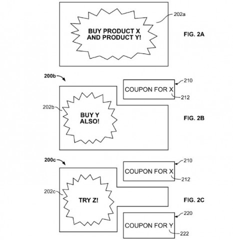 Im Einzelhandel k&ouml;nnten Displays als Werbefl&auml;che und Coupon-Spender gleichzeitig dienen. (Bild: Google/USPTO)