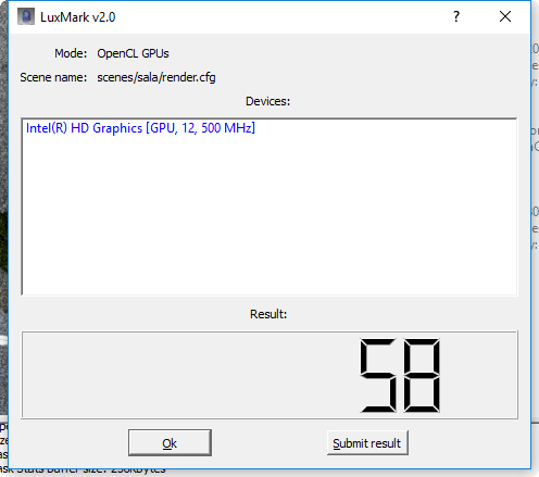 Luxmark v2 Sala, iGPU (Screenshot: Golem.de)