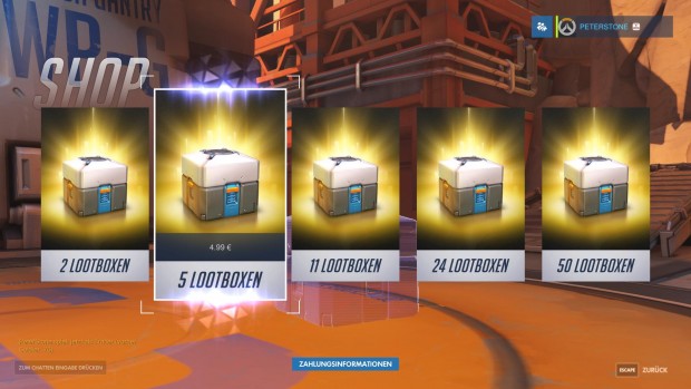 Die Schatzkisten können wir auch für Euros kaufen. (Screenshot: Golem.de)