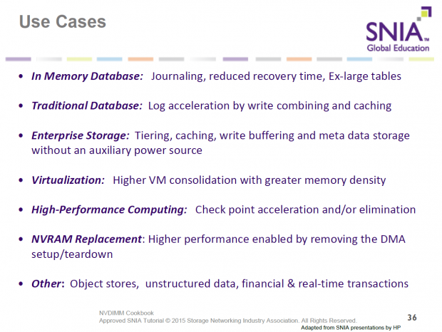 Viele Server-Anwendungen können von NVDIMM profitieren (Bild: SNIA)