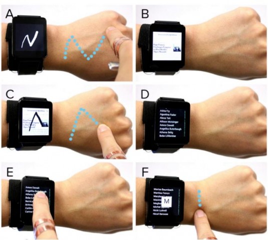 Auch auf dem Arm gemalte Shortcuts sind denkbar. (Bild: CMU)