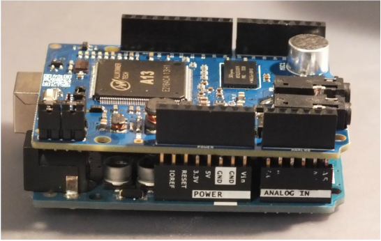 Movi-Platine auf dem Arduino Uno (Foto: Audeme)