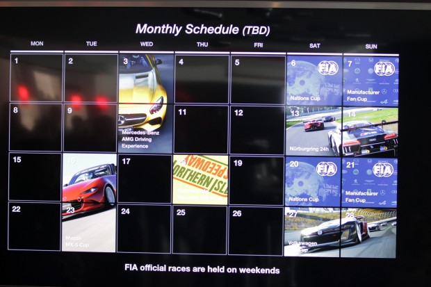 Der Kalender in Gran Turismo Sport (Foto: Michael Wieczorek/Golem.de)