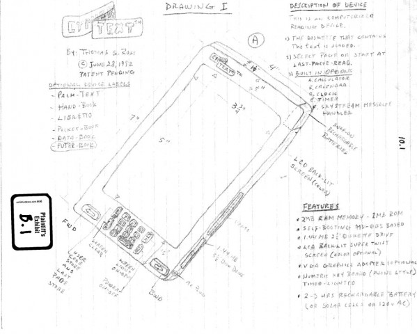 Konzeptzeichnung aus dem Patent von Thomas S. Ross (Quelle: Klageschrift von Thomas S. Ross)